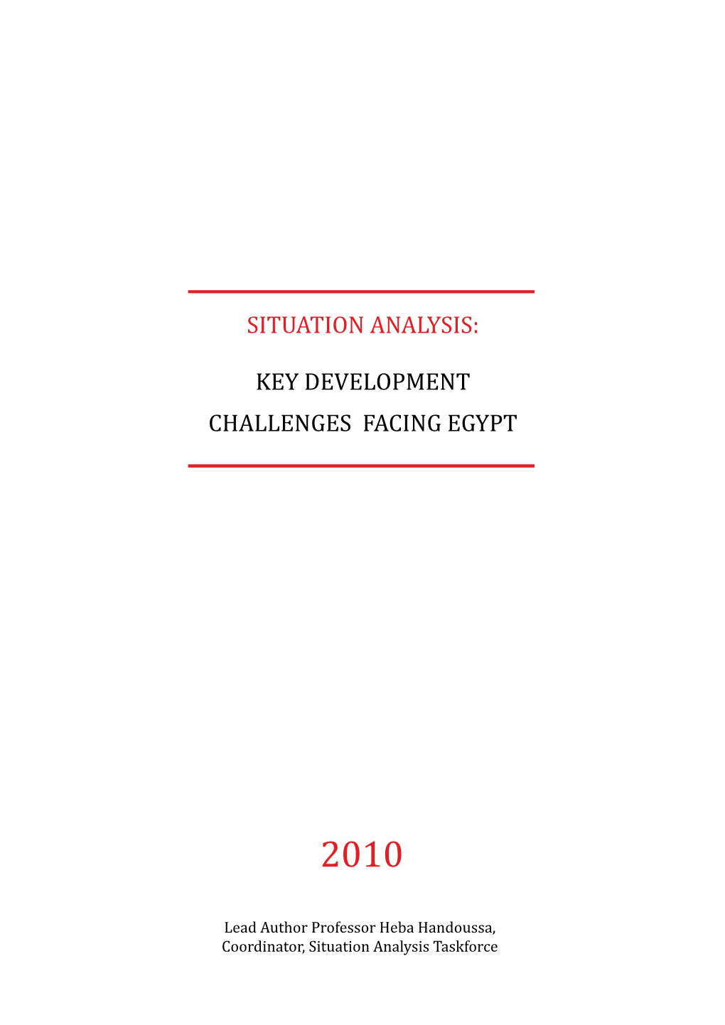 Key Development Challenges Facing Egypt Situation Analysis