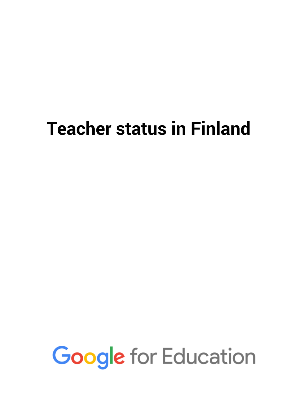 Teacher Status in Finland