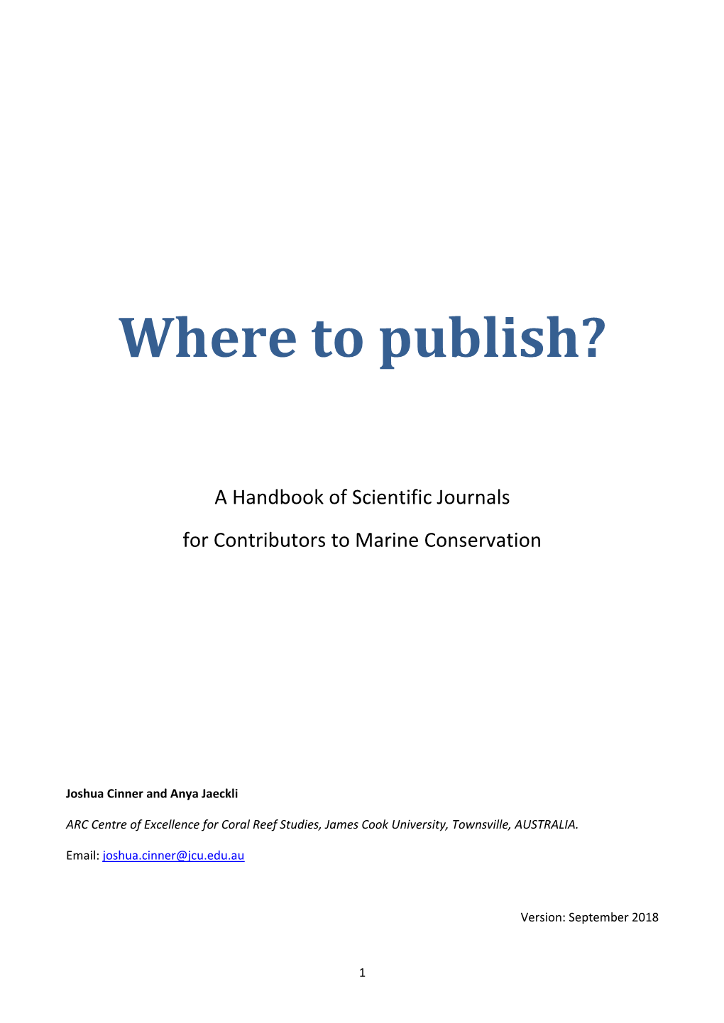 Where to Publish?