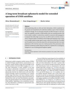 A Long‐Term Broadcast Ephemeris Model for Extended Operation Of
