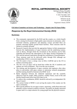 UK Policy on Space.Pdf
