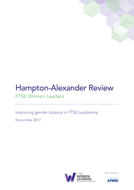 Hampton-Alexander Review FTSE Women Leaders