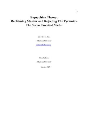 Eupsychian Theory: Reclaiming Maslow and Rejecting the Pyramid - the Seven Essential Needs