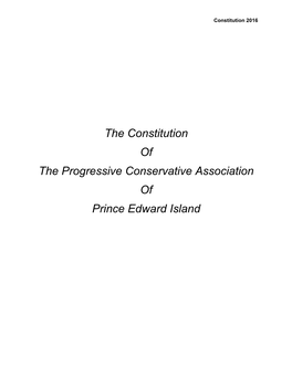 The Constitution of the Progressive Conservative Association of Prince Edward Island