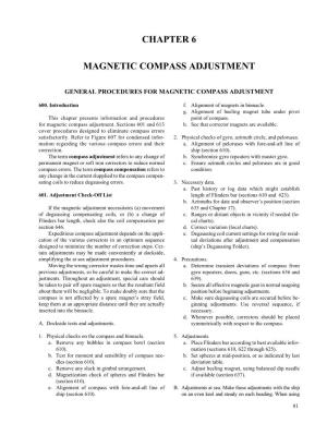 Chapter 6 Magnetic Compass Adjustment
