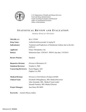 125509 Obiltoxaximab Statistical PREA