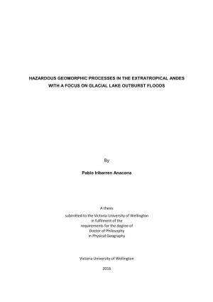 A Thesis Submitted to the Victoria University of Wellington in Fulfilment of the Requirements for the Degree of Doctor of Philosophy in Physical Geography