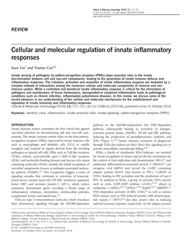 Cellular and Molecular Regulation of Innate Inflammatory Responses