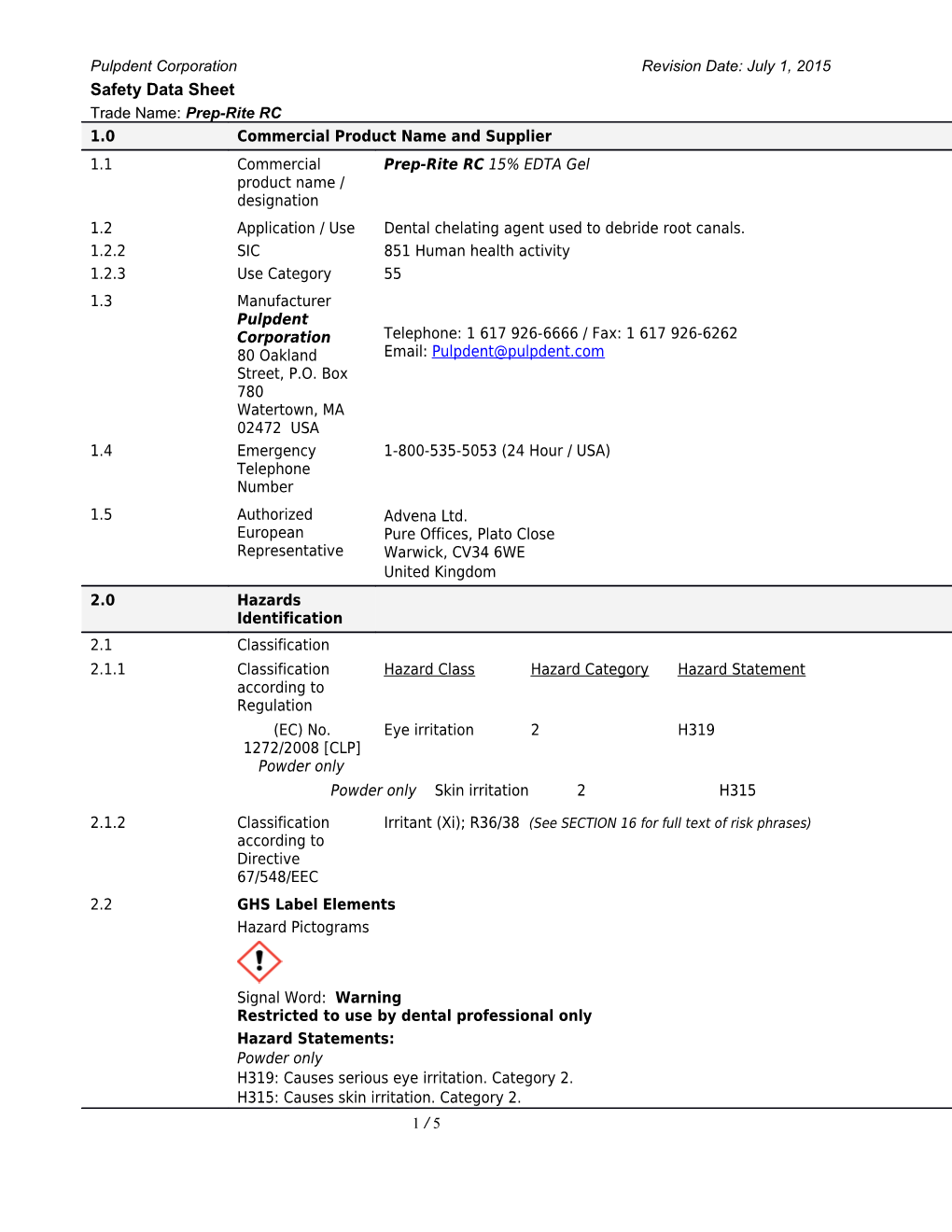 Ec Msds for Resin Products s2