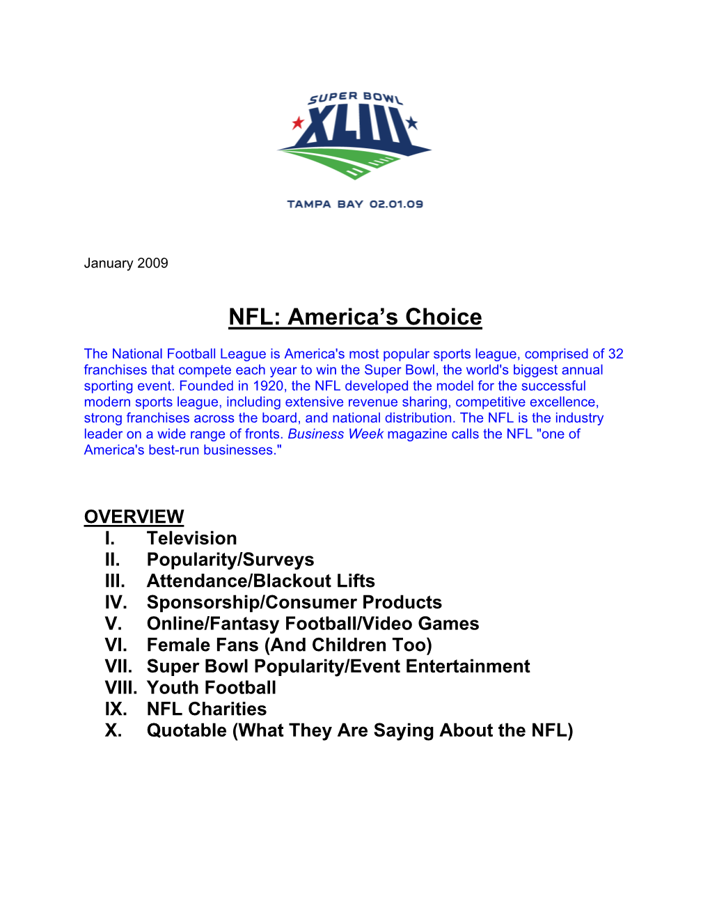 NFL: America’S Choice