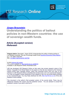 Understanding the Politics of Bailout Policies in Non-Western Countries: the Use of Sovereign Wealth Funds