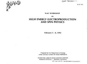 High Energy Electroproduction and Spin Physics