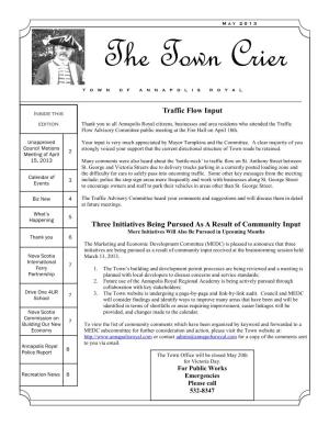 May 2013 Town Crier Newsletter