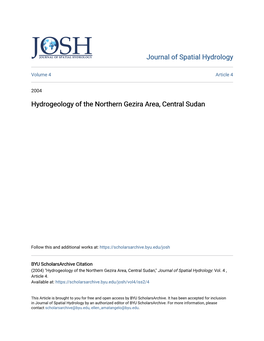 Hydrogeology of the Northern Gezira Area, Central Sudan