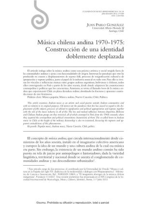 Música Chilena Andina 1970-1975: Construcción De Una Identidad Doblemente Desplazada