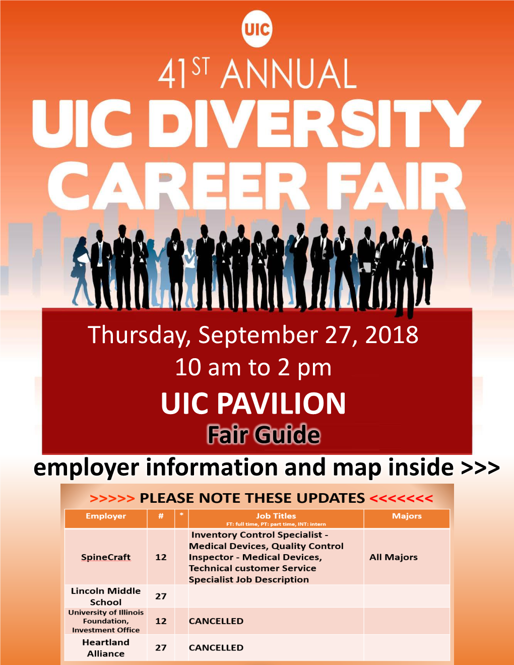 UIC PAVILION Fair Guide Employer Information and Map Inside >>> Visit Us at Table #41