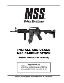 Install and Usage M93 Carbine Stock