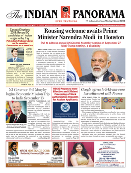 Rousing Welcome Awaits Prime Minister Narendra Modi in Houston