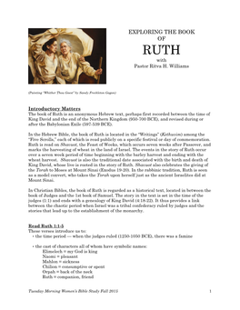 EXPLORING the BOOK of RUTH with Pastor Ritva! H