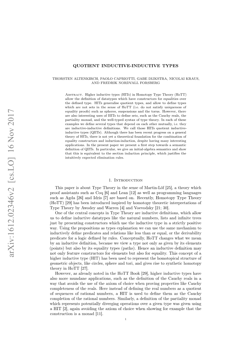 Quotient Inductive-Inductive Types