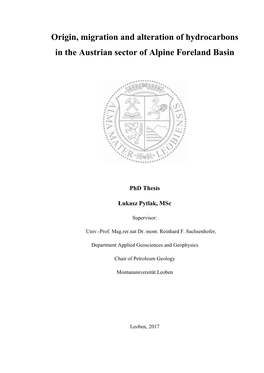 Origin, Migration and Alteration of Hydrocarbons in the Austrian Sector of Alpine Foreland Basin