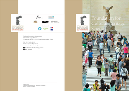 Foundation for Cultural Heritage Sciences Structures Research on Tangible Cultural Heritage