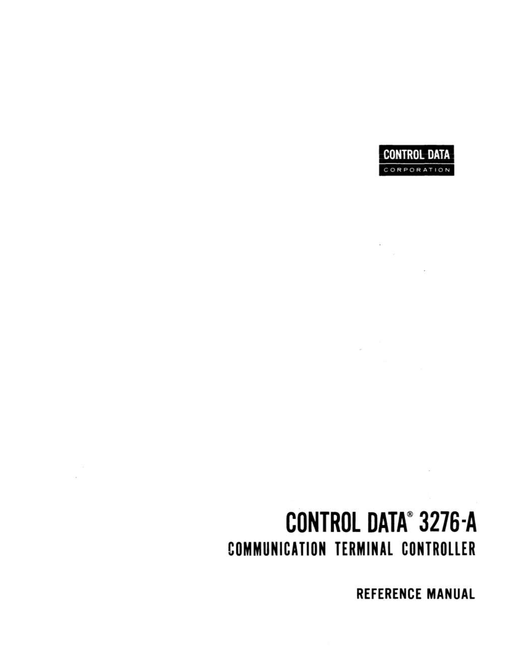 Control Data® 3276-A Communication Terminal Controller