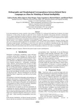 Orthographic and Morphological Correspondences Between Related Slavic Languages As a Base for Modeling of Mutual Intelligibility