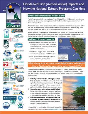 Florida Red Tide (Karenia Brevis) Impacts and How the National Estuary Programs Can Help
