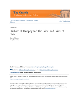 Richard D. Dunphy and the Prices and Prizes of War