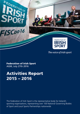 Activities Report 2015 – 2016