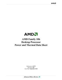 AMD Family 10H Desktop Processor Power and Thermal Data Sheet