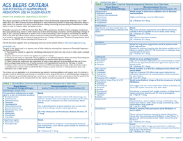 Beers Criteria Printable Pocketcard