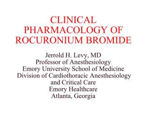 Clinical Pharmacology of Rocuronium Bromid Clinical