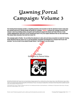 Yawning Portal Campaign: Volume 3