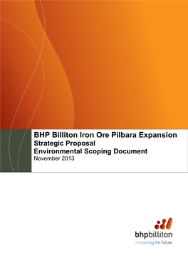 BHP Billiton Iron Ore Pilbara Expansion Strategic Proposal Environmental Scoping Document November 2013