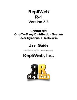 Repliweb R-1 User Guide