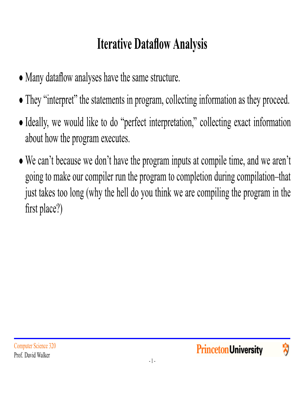 Iterative Dataflow Analysis