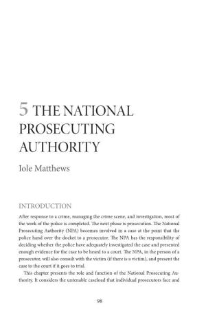 5 the NATIONAL PROSECUTING AUTHORITY Iole Matthews