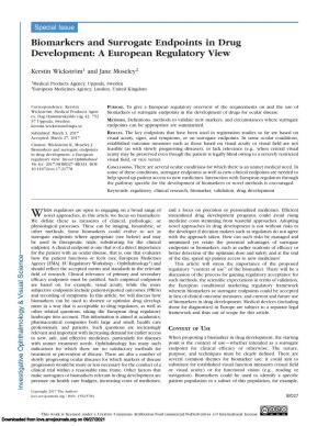 Biomarkers and Surrogate Endpoints in Drug Development: a European Regulatory View