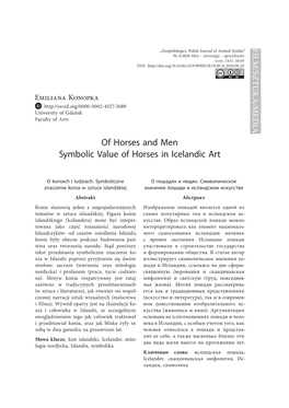 Of Horses and Men Symbolic Value of Horses in Icelandic Art