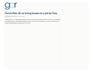 Cherie Blair QC on Being Beaten to a Job by Tony