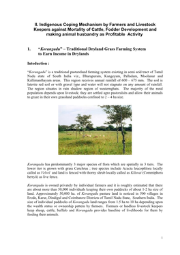 “Korangadu” – Traditional Dryland Grass Farming System in Semi Arid