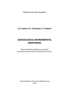 Geoecological Environmental Monitoring