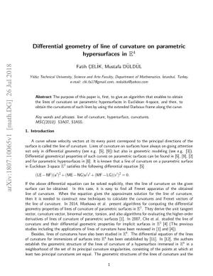 Differential Geometry of Line of Curvature on Parametric