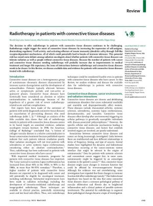 Radiotherapy in Patients with Connective Tissue Diseases