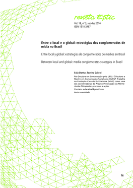 Estratégias Dos Conglomerados De Mídia No Brasil Entre Local Y Global