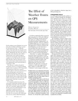 The Effect of Weather Fronts on GPS Measurements