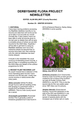 Derbyshire Flora Project Newsletter