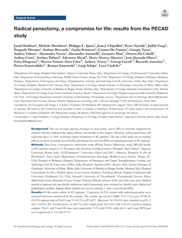 Radical Penectomy, a Compromise for Life: Results from the PECAD Study